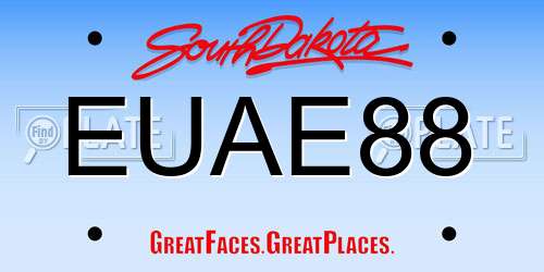 EUAE88 South Dakota License Plate