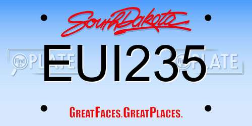 EUI235 South Dakota License Plate
