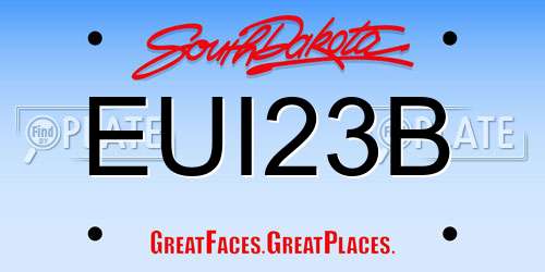 EUI23B South Dakota License Plate