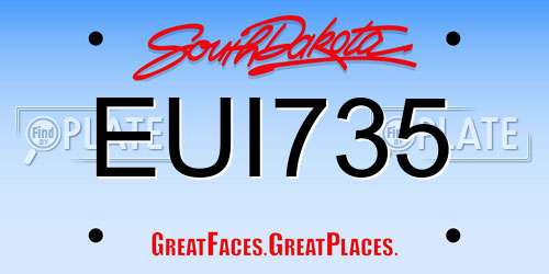 EUI735 South Dakota License Plate