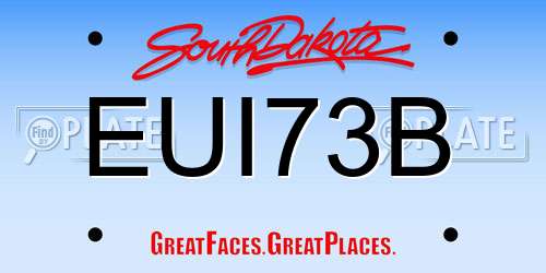 EUI73B South Dakota License Plate