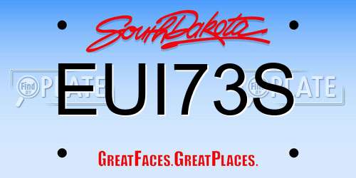 EUI73S South Dakota License Plate