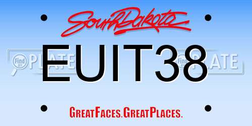 EUIT38 South Dakota License Plate