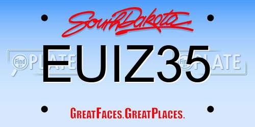 EUIZ35 South Dakota License Plate