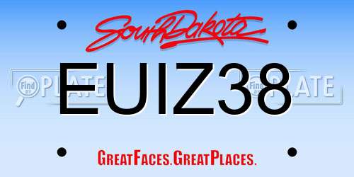 EUIZ38 South Dakota License Plate