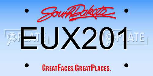 EUX201 South Dakota License Plate