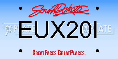 EUX20I South Dakota License Plate
