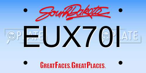 EUX70I South Dakota License Plate