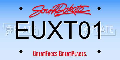 EUXT01 South Dakota License Plate
