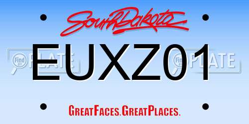 EUXZ01 South Dakota License Plate