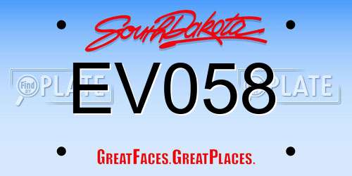 EV058 South Dakota License Plate