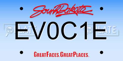 EV0C1E South Dakota License Plate