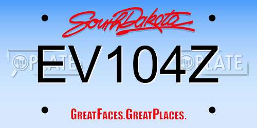 EV104Z South Dakota License Plate