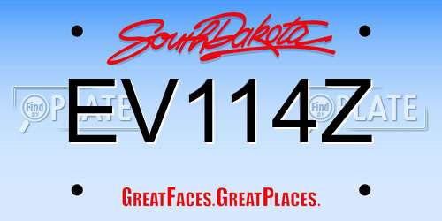 EV114Z South Dakota License Plate
