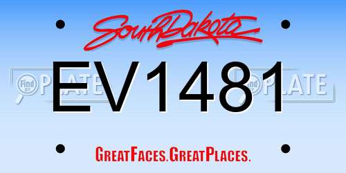 EV1481 South Dakota License Plate