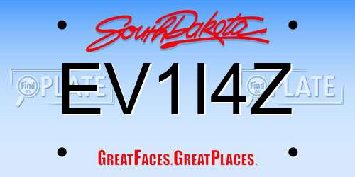 EV1I4Z South Dakota License Plate