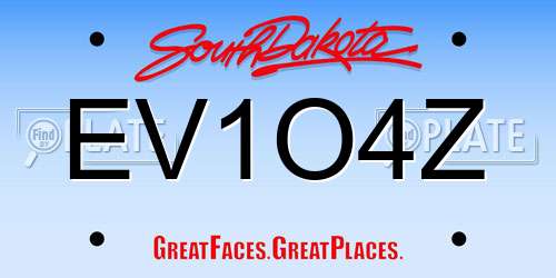 EV1O4Z South Dakota License Plate