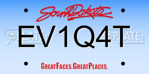 EV1Q4T South Dakota License Plate