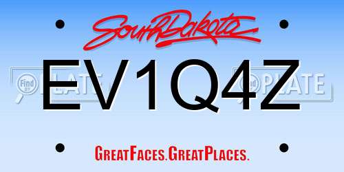 EV1Q4Z South Dakota License Plate