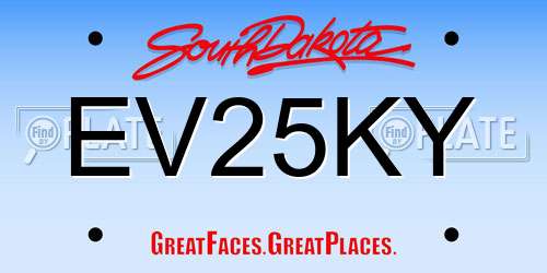 EV25KY South Dakota License Plate