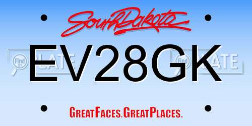 EV28GK South Dakota License Plate