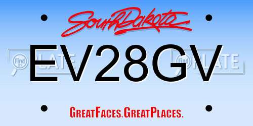 EV28GV South Dakota License Plate