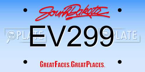EV299 South Dakota License Plate