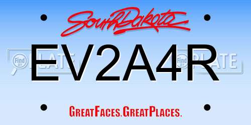 EV2A4R South Dakota License Plate