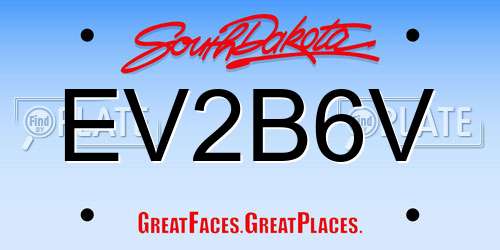 EV2B6V South Dakota License Plate