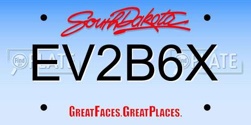 EV2B6X South Dakota License Plate