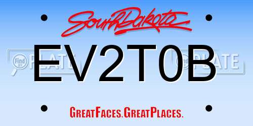 EV2T0B South Dakota License Plate