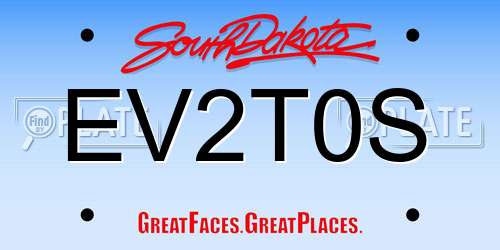 EV2T0S South Dakota License Plate