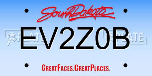 EV2Z0B South Dakota License Plate