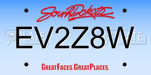 EV2Z8W South Dakota License Plate