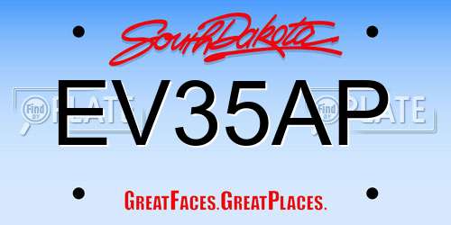 EV35AP South Dakota License Plate