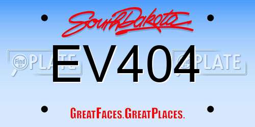 EV404 South Dakota License Plate