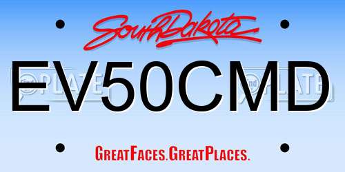 EV50CMD South Dakota License Plate