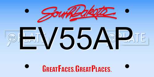 EV55AP South Dakota License Plate