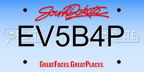 EV5B4P South Dakota License Plate