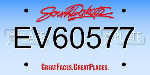 EV60577 South Dakota License Plate