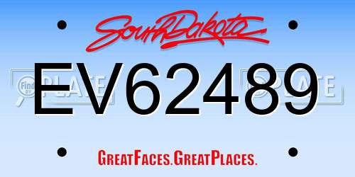 EV62489 South Dakota License Plate