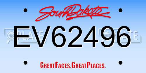 EV62496 South Dakota License Plate
