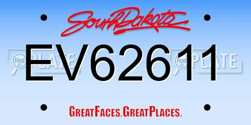 EV62611 South Dakota License Plate