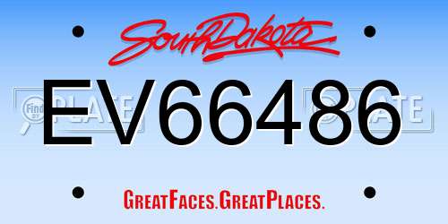 EV66486 South Dakota License Plate