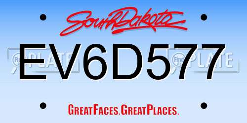 EV6D577 South Dakota License Plate