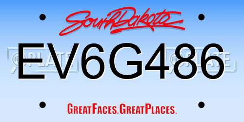EV6G486 South Dakota License Plate