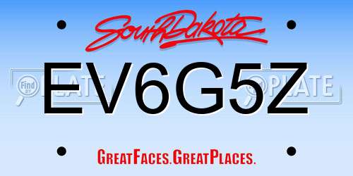 EV6G5Z South Dakota License Plate