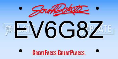 EV6G8Z South Dakota License Plate