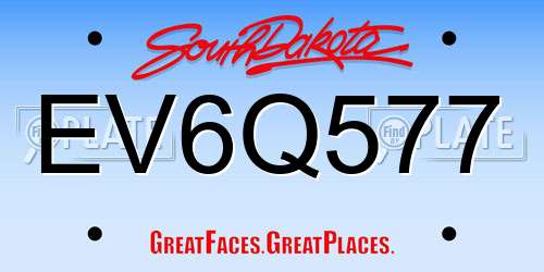 EV6Q577 South Dakota License Plate