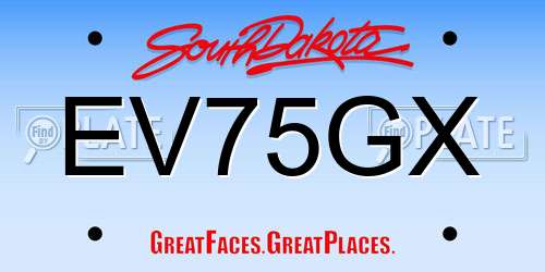 EV75GX South Dakota License Plate